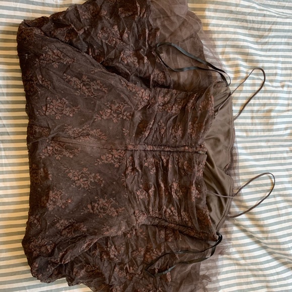 Burgundy vintage lace Eliza J cocktail dress - Picture 3 of 6